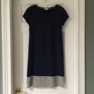 Boden Navy W/ Gray Stripe Colorblock T-shirt Dress
